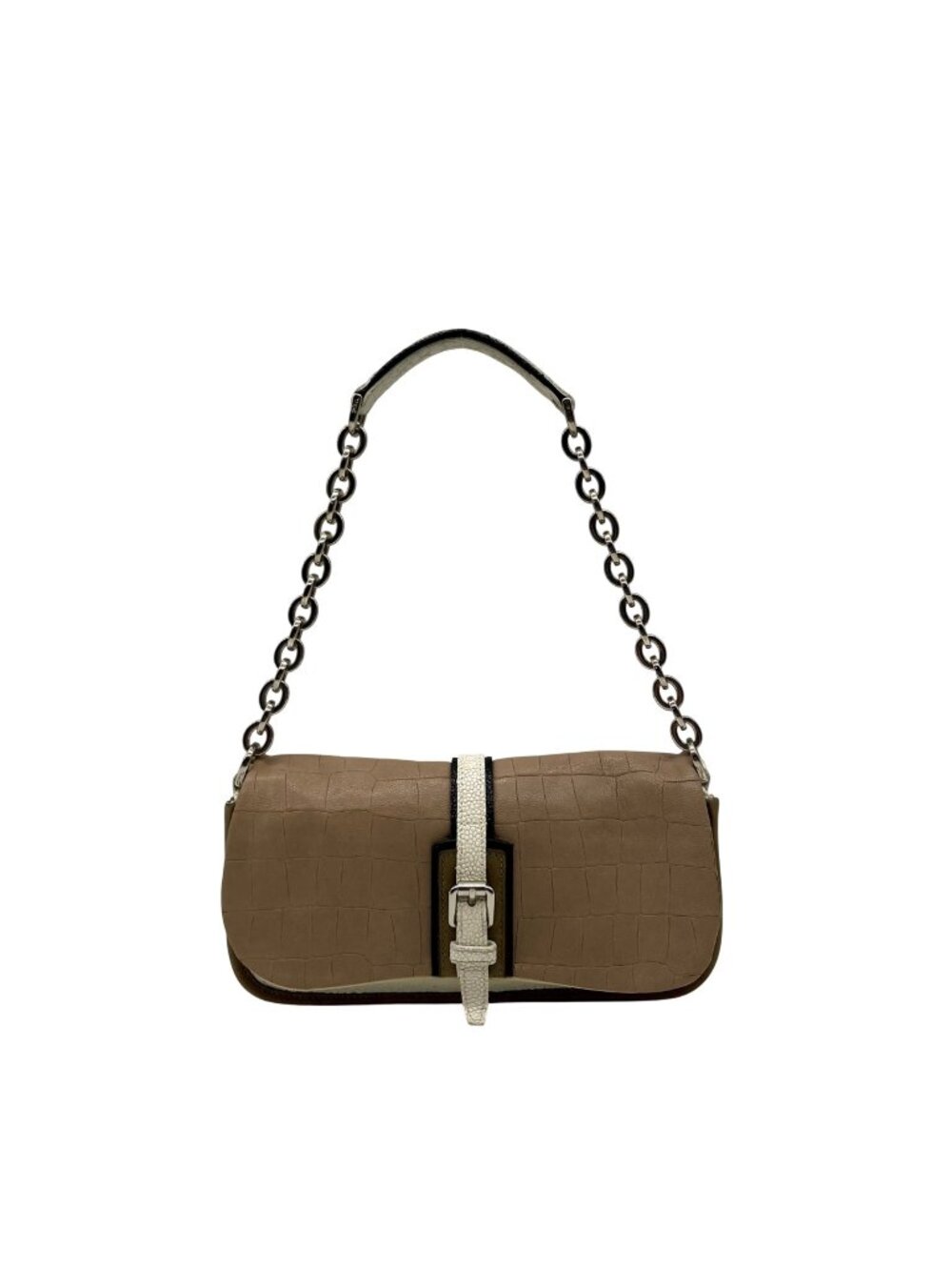 LongChamp Beige Leather Shoulder Bag
